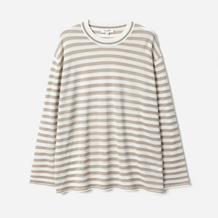 松弛随性意大利精纺全羊毛立体条纹针织套衫 茉莉雅集 WZT06079