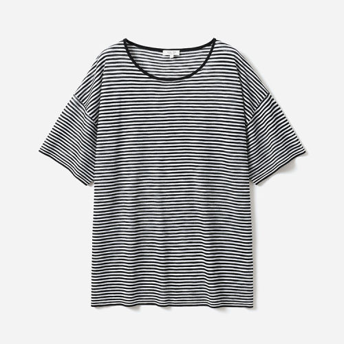 *WZT07235 盛夏胶囊斯文细条纹裸肤清凉舒适针织短袖