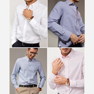 MCS05001 茉莉雅集 瑞士WEBA埃及吉萨棉全棉胶衬绅士经典衬衫男士