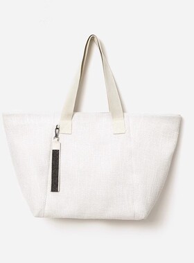 *WSP07207 茉莉雅集 B*C酷飒休闲大容量重工珠链皮袢单肩包托特包