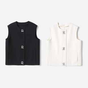 亚麻匹马棉一字扣背心马甲 H家意大利全羊毛 WWT09003 茉莉雅集