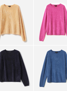 WZT06191茉莉雅集 休闲自带滤镜暖意KVSS全羊绒拉绒针织套衫毛衣