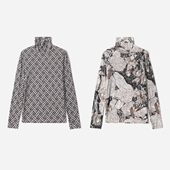 茉莉雅集 WTX07068 日本料全身印花莱赛尔精纺羊毛高弹T恤打底女