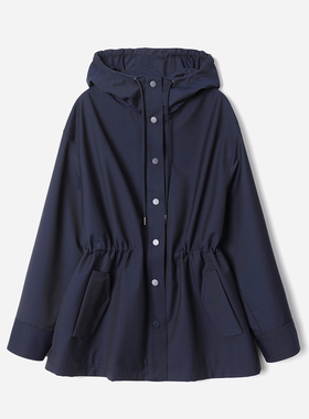 *WFY08012 茉莉雅集 L*P暴风雨精纺全羊毛防风防水连帽户外短风衣