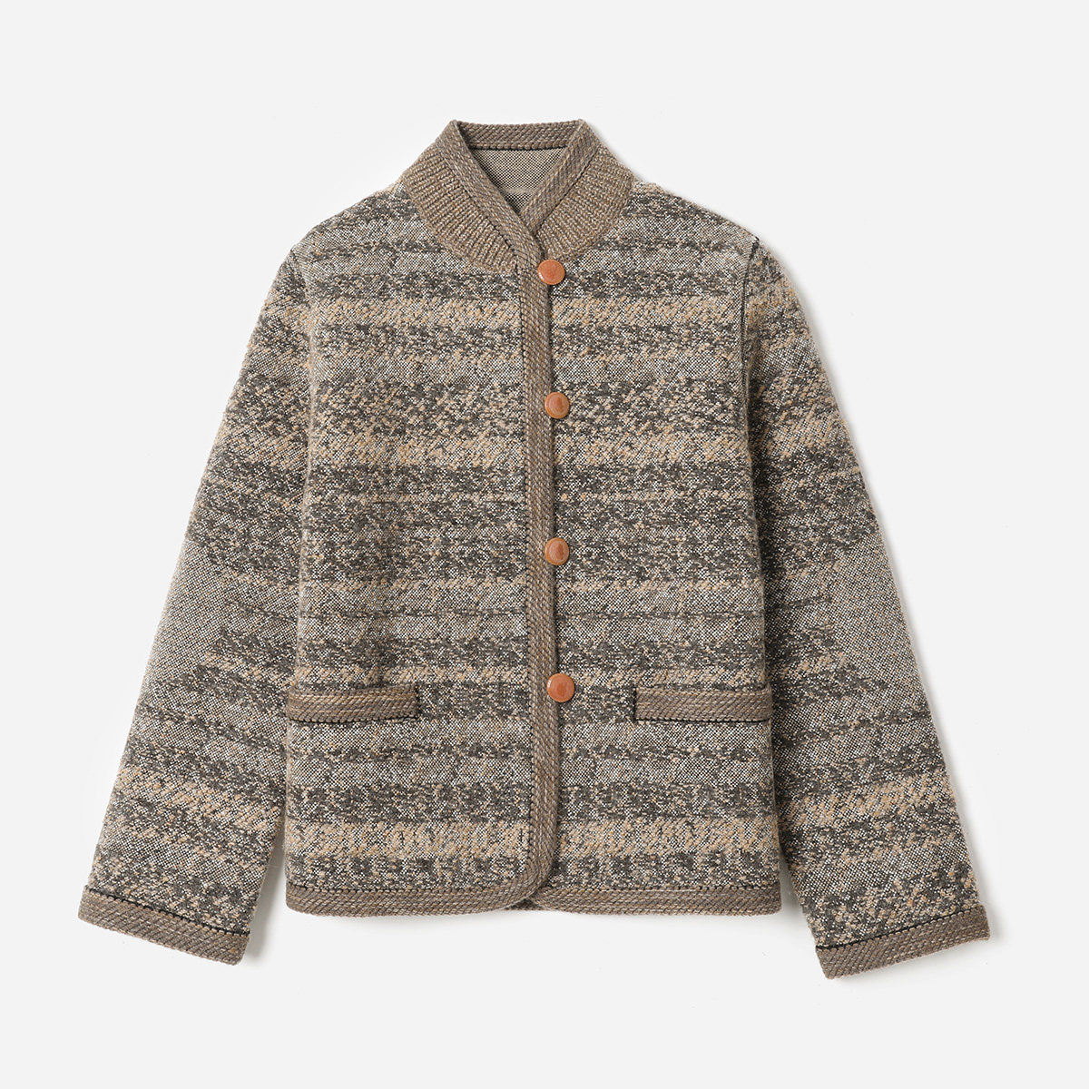 WWT08302 茉莉雅集  L*P重工费尔岛提花含羊毛羊驼针织绗棉外套,女装/女士精品,短外套,淘宝优惠券,粉丝福利购,淘宝优惠卷