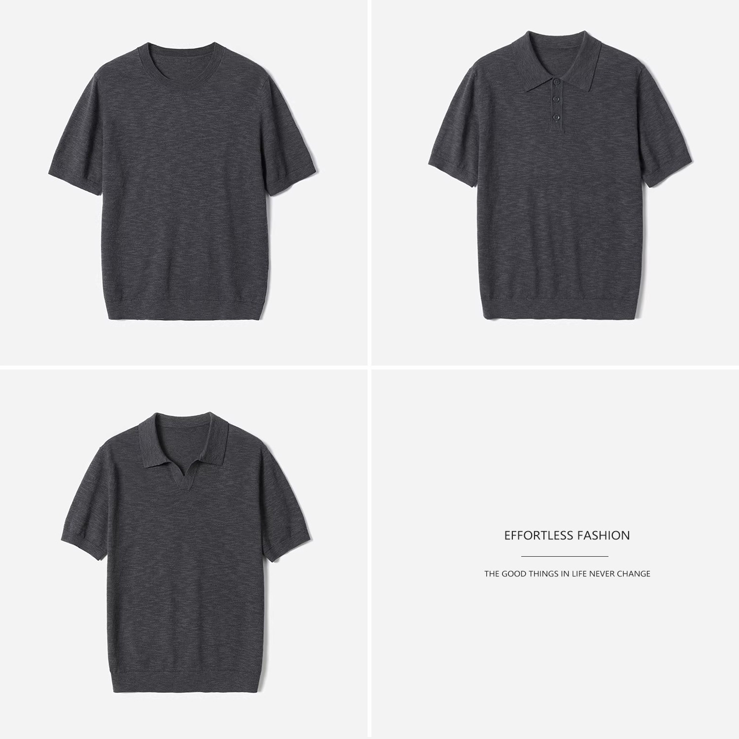 MZT09021  干爽舒适圆领/剪刀领/POLO领亚麻棉短袖针织套衫男款