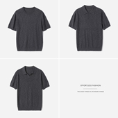 干爽舒适圆领 男款 剪刀领 针织套衫 POLO领亚麻棉短袖 MZT09021