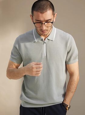 MZT05040 WISICA认证西印度群岛海岛棉珠地POLO领针织套衫男