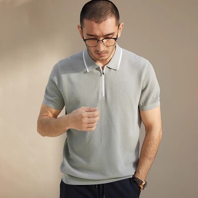 MZT05040 WISICA认证西印度群岛海岛棉珠地POLO领针织套衫男