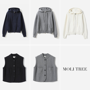 WZK07167 R*L重磅精梳强捻全棉休闲连帽卫衣式拉链针织开衫/马甲