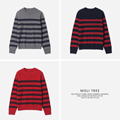C同源同料羊毛牦牛绒条纹针织套衫 茉莉雅集 WZT08273