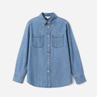 女 土耳其BOSSA全棉意大利水洗工艺不易发黄牛仔衬衫 WCS08015