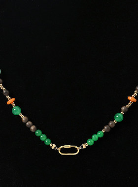 WSP09007 茉莉雅集 4.5mm文莱沉香玉髓项链