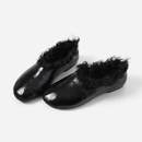 S时髦精牛油皮泰迪羊羔毛圆头平底单鞋 女 茉莉雅集 ED08037