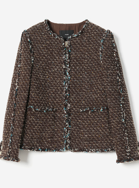 *WWT07126 茉莉雅集 香*风意大利空运羊毛花呢复古黑松露外套