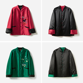 双面穿真丝羊毛钉珠刺绣花棉服外套 东方气韵自在生长 WWT06003