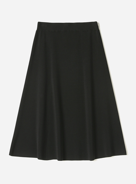 *WZQ07017 茉莉雅集 I*C挺括优雅四平日本纱A摆针织半裙小黑裙女