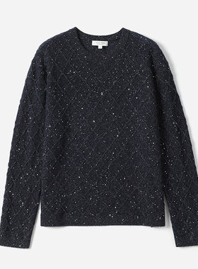 *WZT08111 茉莉雅集经典菱形格提花浪漫珠片KVSS全羊绒针织套衫女