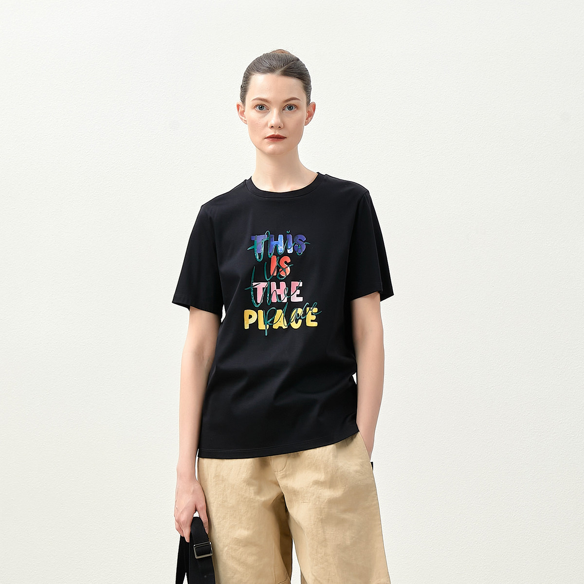 *WTX06138 重工二次套印水彩数码印花双面丝光匹马棉全棉短袖T恤