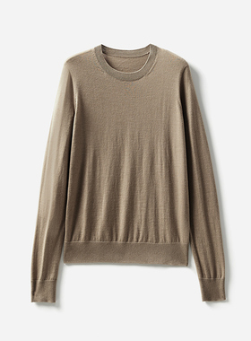 WZT02389 茉莉雅集 KVSS68支3股18针无缝精纺baby全羊绒针织套衫