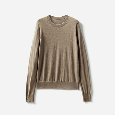 WZT02389 茉莉雅集 KVSS68支3股18针无缝精纺baby全羊绒针织套衫