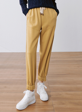 *WKZ03122 茉莉雅集 温暖针织全羊毛休闲遮肉显瘦卫裤哈伦裤