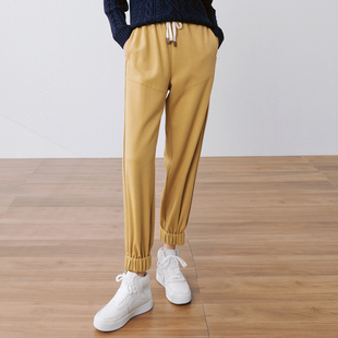 温暖针织全羊毛休闲遮肉显瘦卫裤 茉莉雅集 哈伦裤 WKZ03122