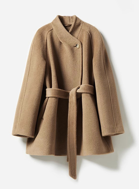 *WDY06050 茉莉雅集 意大利全骆驼绒新中式一粒扣系带一手长大衣