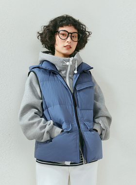 *WYR05097茉莉雅集 日本皱感防水料可追溯95白鹅绒收纳帽羽绒马甲