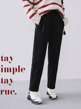 WKZ03632 95白鹅绒羊毛弹力防水防寒保暖高腰羽绒裤哈伦裤长裤女