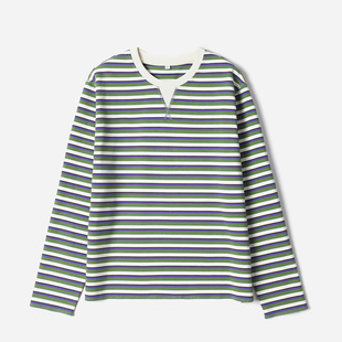 休闲复古编织肌理彩色条纹高支棉弹舒适卫衣 茉莉雅集 WWY08045