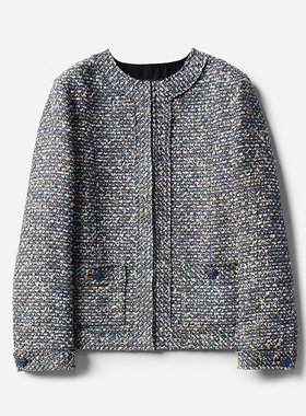 WWT06213  茉莉雅集 烟花星辰香*风意大利高支棉粗花呢外套