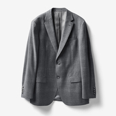 西装 V01 意大利格纹全羊毛经典 翻领两粒扣男装 MXZ04014 茉莉雅集