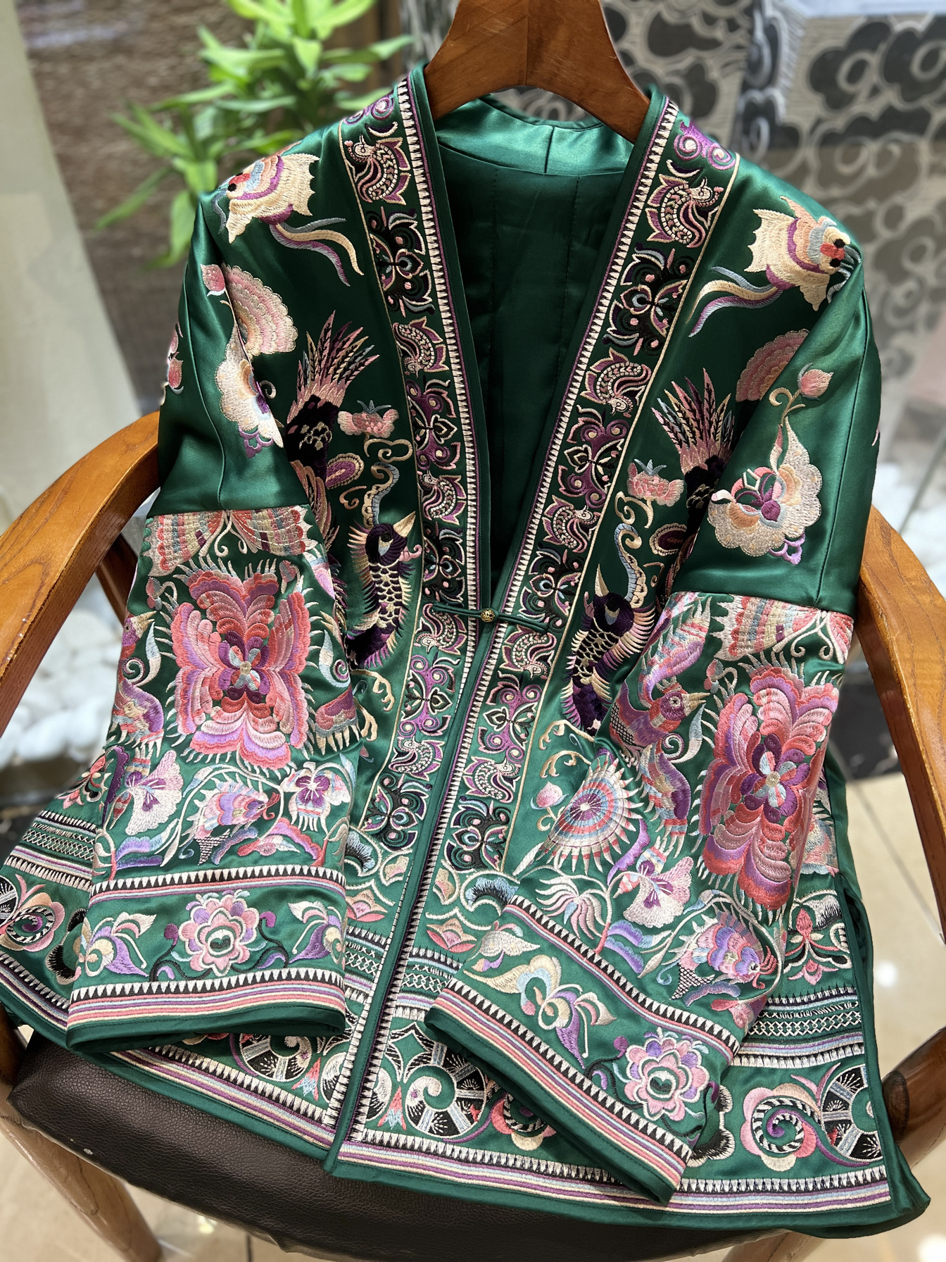 盛世芳华 高奢国风重工刺绣棉服外套中长款太太服新中式