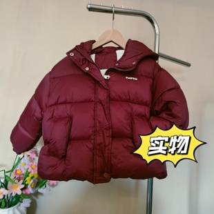 男宝女宝拜年红色棉服女童加厚冬装棉衣宝宝短款连帽韩系洋气棉衣