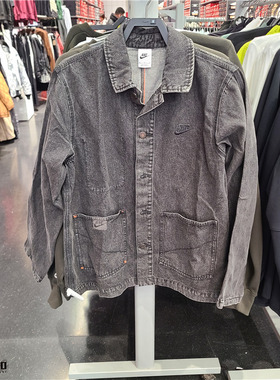 NIKE DENIM 男牛仔夹克冬外套纯棉宽松机能风运动叠搭 HV1814-010