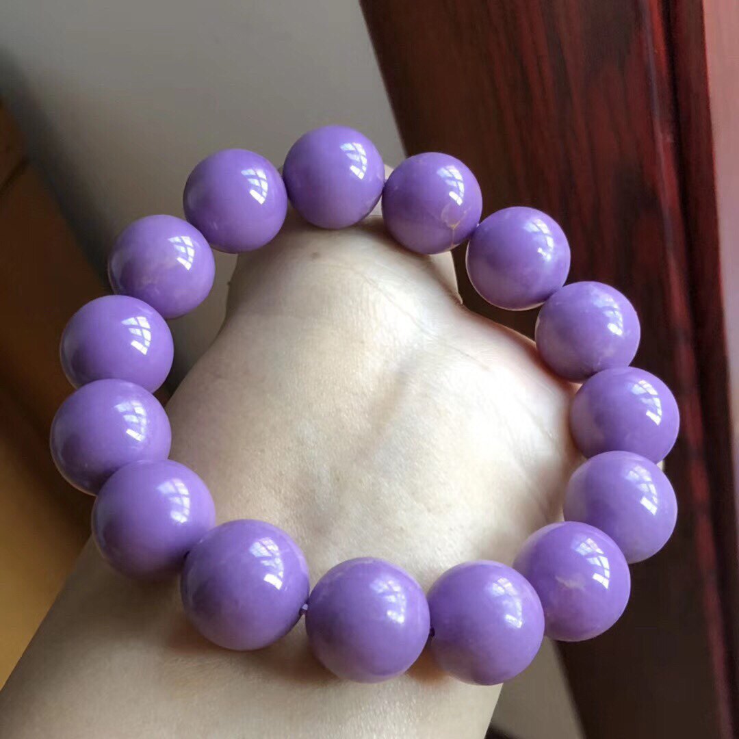 242天然紫云母手链 63.3克 14.5mm左右 颜色漂亮  价格130