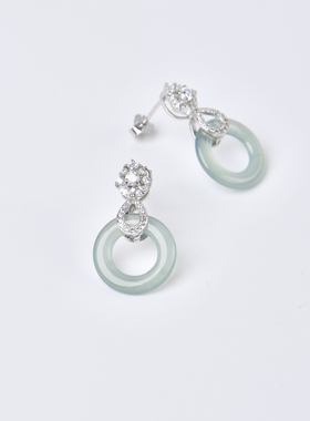 LUCKYLOTUS翡翠甜甜圈耳环
