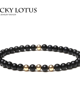 极细磨砂美国手链百搭黑玛瑙