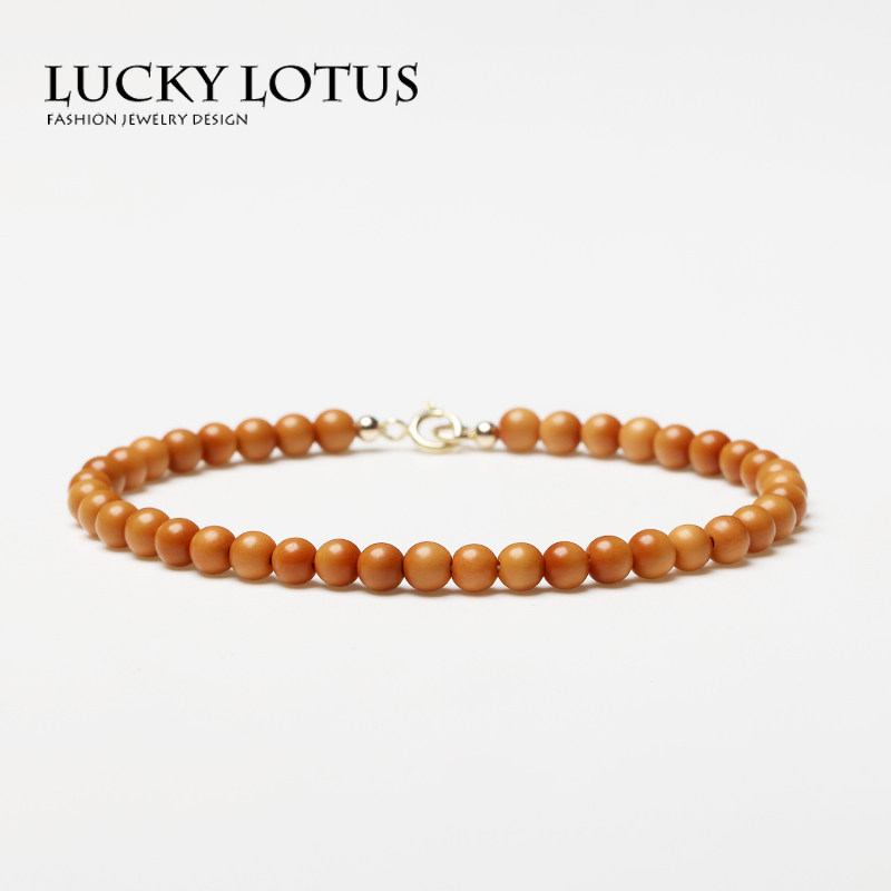 LUCKYLOTUS珠宝精品橄榄手串佛珠14k包金女手链男款素珠简约包邮