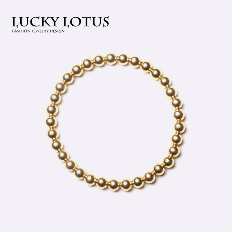 LUCKYLOTUS首饰  美国14K注金手链  925银手链 男女简约百搭 包邮