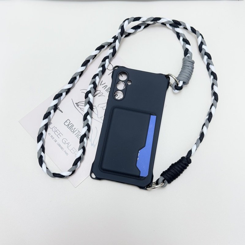 CHOWILL万向四角可挂可插卡+麻花辫斜挎绳适用三星S25Plus S24Ultra S23FE S22 A34 A54 A55 A16 A56手机壳