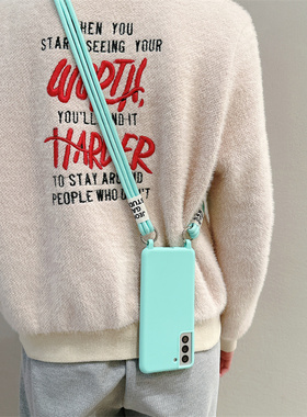 CHOWILL欧美简约可背式适用三星S25Ultra S24 S23 S21FE S22Plus A15 A55 A34 A54 A16 A56背带绳糖果手机壳