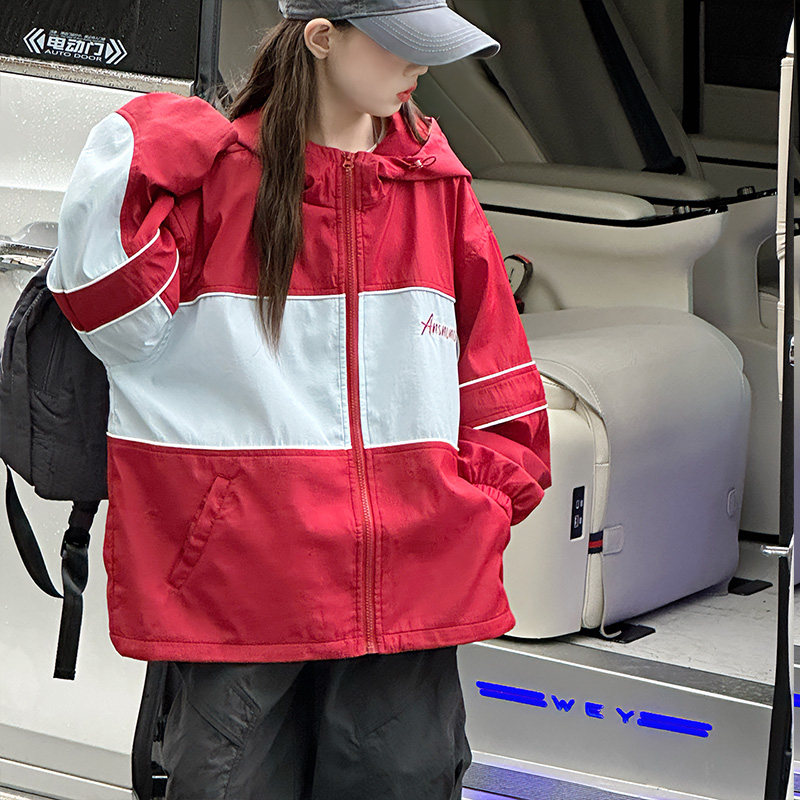 大女童秋季外套冲锋衣中大女生潮流洋气童装少女大儿童韩版少年