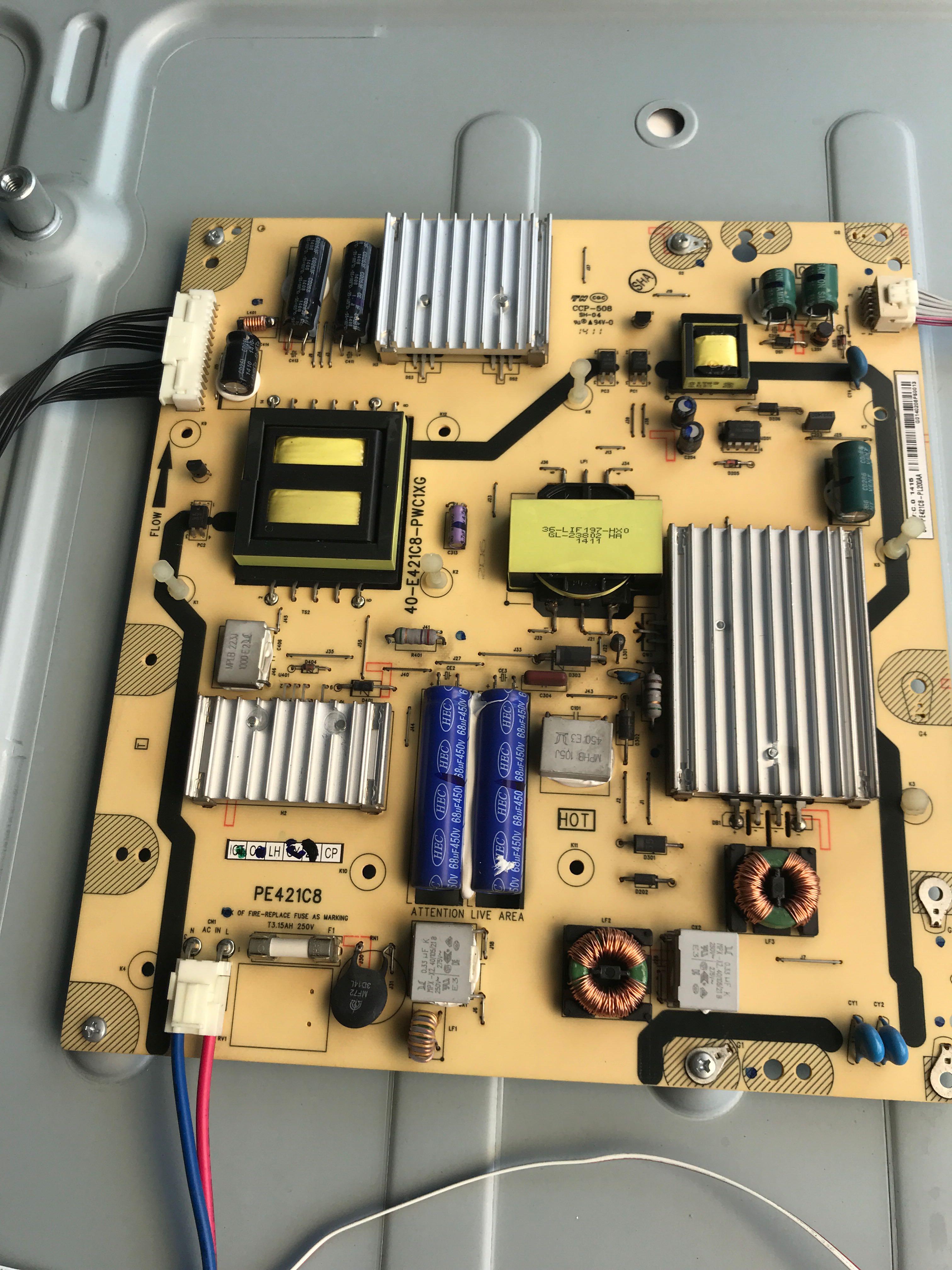 不是代用 TCL L55F3600A-3D 电源板 PE421C8 40-E421C8-PWC1XG