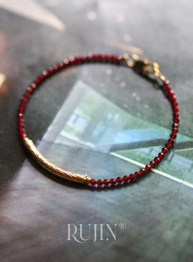 之间尖晶錾刻金管开运细手链