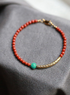 入锦女款南红琉璃珠手链