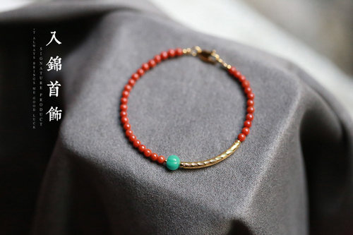 入锦女款南红琉璃珠手链