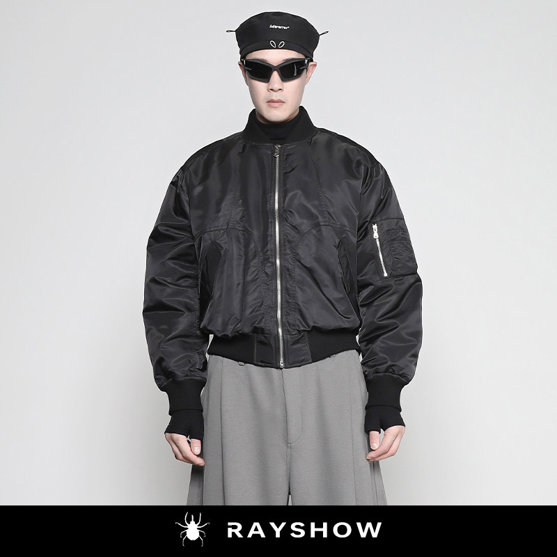 RAYSHOW@短款圆弧MA-1羽绒夹克