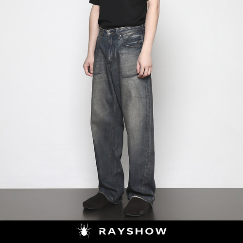 RAYSHOW@原创油污脏洗牛仔长裤